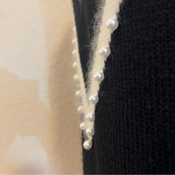 VTG 90s Black and White Geometric Sweater Dress by Yarnworks Petite Size MP/S - Picture 5 of 16